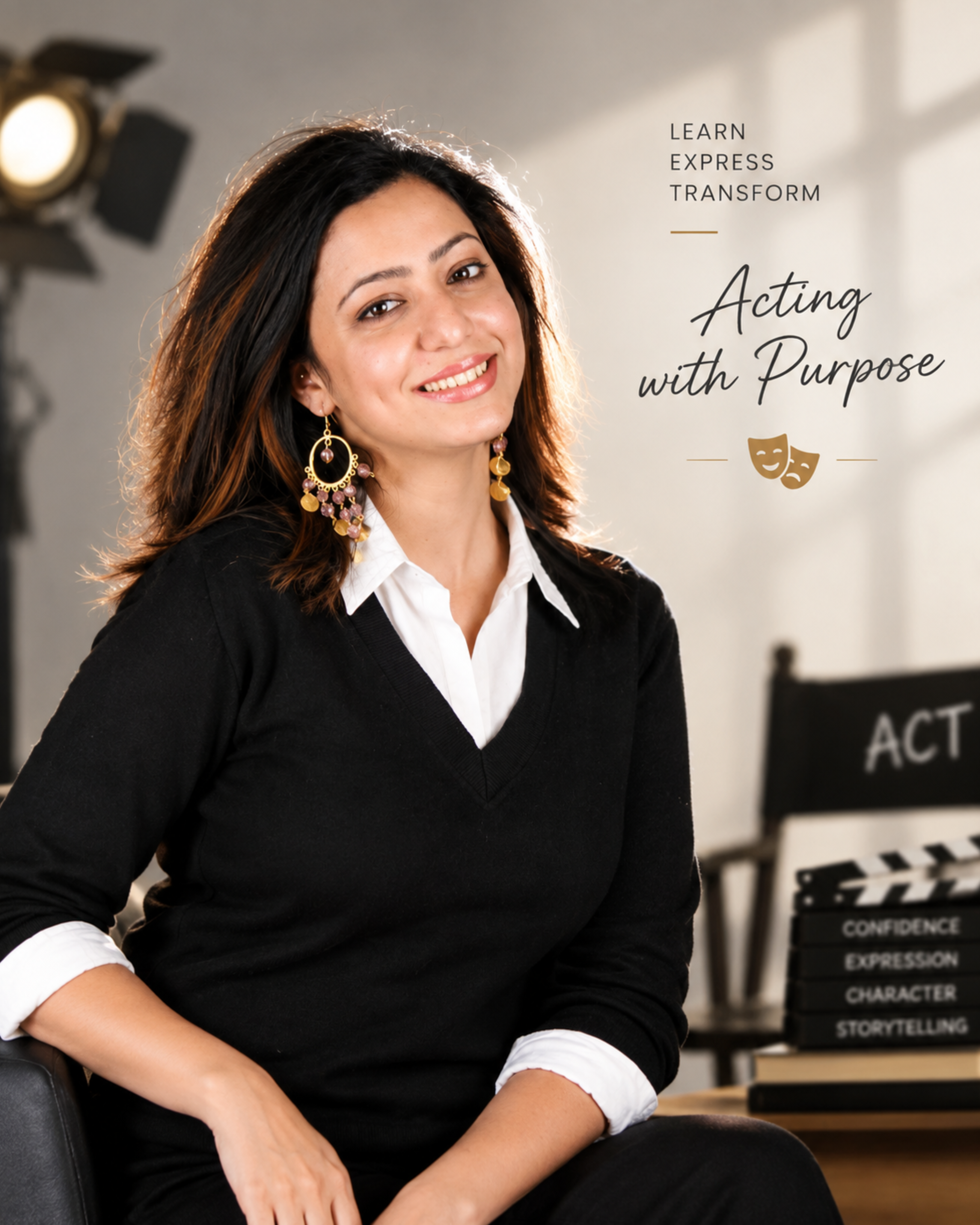 Shivani on camera during a training session